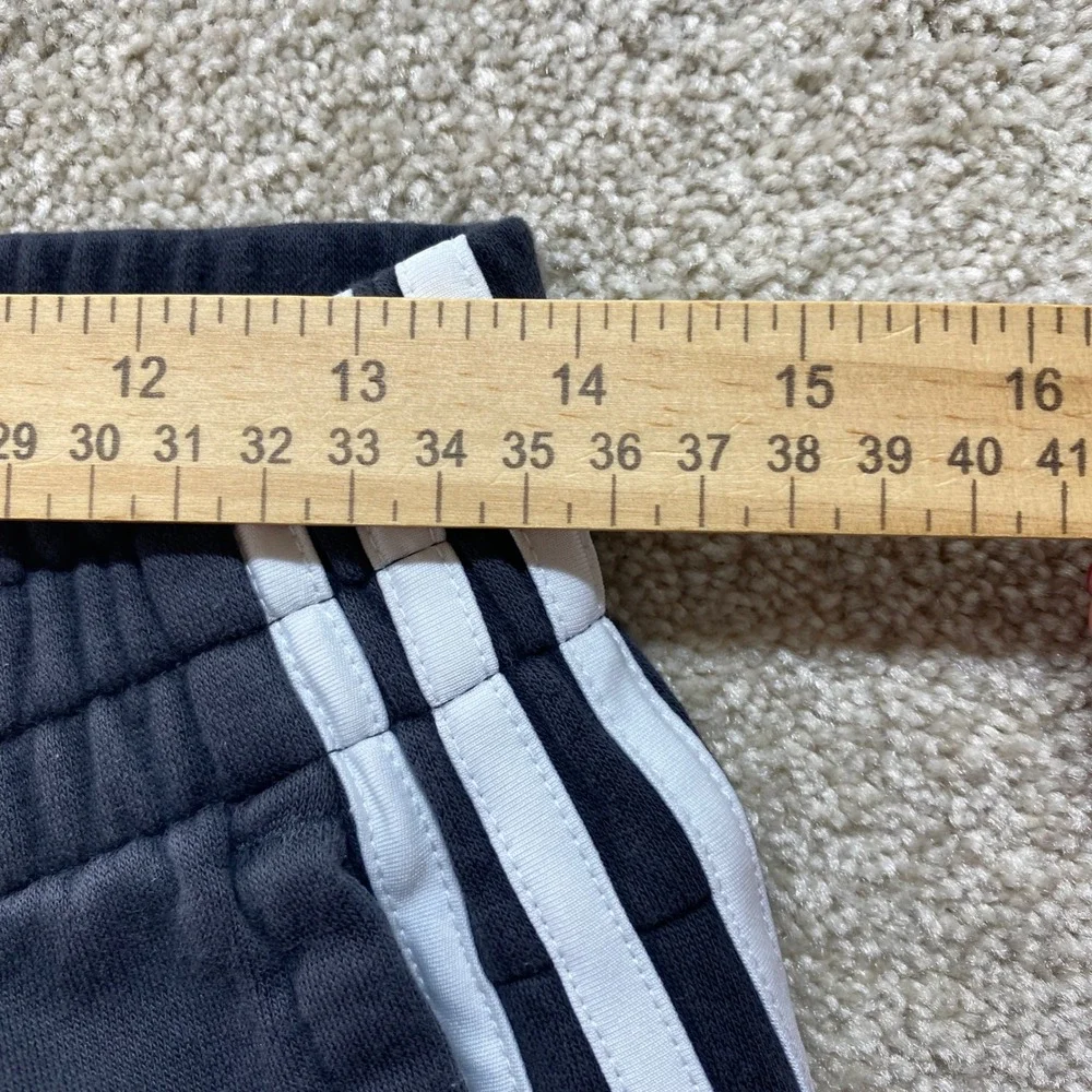 Adidas Sweatpants Mens Small Jogger Black‎ White 3 Stripe Casual Athletic
